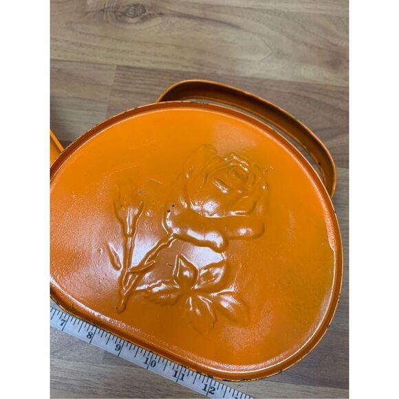 VINTAGE Rose Flower Orange Watering Can - Picture 4 of 11